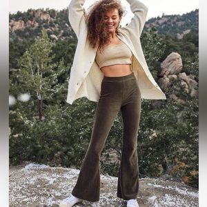 Aerie Groove On Velor High Waisted Flare Pant